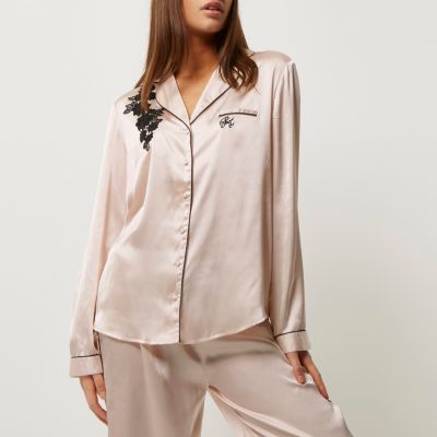 Cream applique pyjama top